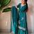 Teal georgette readymade suit with embroidery & sequence work