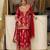 Red georgette readymade suit with embroidery & sequence work