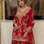 Red georgette readymade suit with embroidery & sequence work
