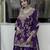 Violet georgette readymade suit with embroidery & sequence work