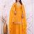 Yellow fandy silk  party  embroidery wear sharara suit set