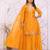 Yellow fandy silk  party  embroidery wear sharara suit set