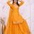 Yellow fandy silk  party  embroidery wear sharara suit set