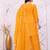 Yellow fandy silk  party  embroidery wear sharara suit set