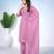 Pink pure cotton floral embroidered kurta trouser dupatta set