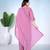 Pink pure cotton floral embroidered kurta trouser dupatta set