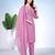 Pink pure cotton floral embroidered kurta trouser dupatta set