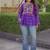 Violet georgette readymade navratri top with bandhani & patch work