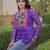 Violet georgette readymade navratri top with bandhani & patch work