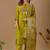 Green chanderi floral embroidered kurta trouser dupatta set with jacquard dupatta