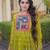 Olive georgette readymade navratri top with bandhani & patch work