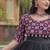 Black cotton readymade anarkali suit with embroidery & mirror work