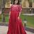 Red cotton readymade anarkali suit with embroidery & mirror work