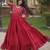 Red cotton readymade anarkali suit with embroidery & mirror work