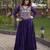 Violet cotton readymade anarkali suit with gota patti & lace work