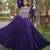 Violet cotton readymade anarkali suit with gota patti & lace work