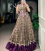 Mesmerizing Purple Digital Printed Cotton Navratri Wear Lehenga Choli