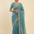 Firozi two tone embroidered fendi satin saree 