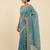 Firozi two tone embroidered fendi satin saree 