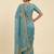 Firozi two tone embroidered fendi satin saree 