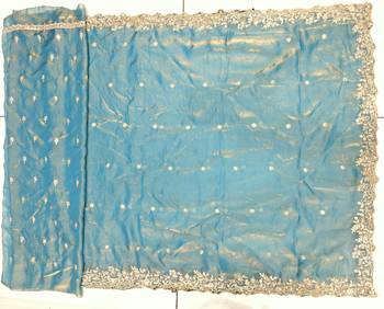 Firozi two tone embroidered fendi satin saree  5