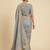Grey two tone embroidered fendi satin saree 