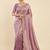 Purple two tone embroidered fendi satin saree 