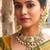 antique gold temple jewelry set with choker necklace and jhumka earrings
