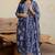 Mirchi Fashion Women's Blue & White Floral Print Pure Cotton Kurti With Pant & Dupatta Set