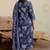 Mirchi Fashion Women's Blue & White Floral Print Pure Cotton Kurti With Pant & Dupatta Set