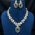 emerald green kundan necklace set with gold teardrop pendant