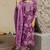 Mirchi Fashion Women's Magenta & White Floral Print Pure Cotton Kurti With Pant & Dupatta Set