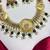 south indian bridal temple necklace set with emerald green beads