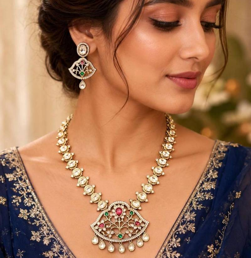 indian bridal kundan choker necklace set