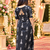 BLACK PRINTED WORK FABRIC COTTON BLEND KURTI PANT SET 
