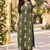 GREEN PRINTED WORK FABRIC COTTON BLEND KURTI PANT SET 