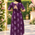 PURPLE PRINTED WORK FABRIC COTTON BLEND KURTI PANT SET 