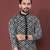 BLACK HEAVY EMBROIDERY WHITE THREAD WORK WITH MULTI SEQUENCE WORK DESIGNER FABRIC SOFT SILK MENS KURTA PAJAMA SET