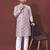 LAVENDER HEAVY EMBROIDERY WHITE THREAD WORK MENS KURTA PAJAMA SET