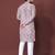 LAVENDER HEAVY EMBROIDERY WHITE THREAD WORK MENS KURTA PAJAMA SET