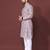 LAVENDER HEAVY EMBROIDERY WHITE THREAD WORK MENS KURTA PAJAMA SET