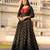 womens black zari woven ethnic gown with pleated yoke & border