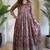 silk blend anarkali v-neck kalamkari printed gown for women