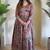silk blend anarkali v-neck kalamkari printed gown for women