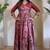 womens elegant silk blend anarkali gown with kalamkari prints