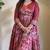 womens elegant silk blend anarkali gown with kalamkari prints