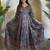 silk blend green v-neck kalamkari printed womens ethnic dress