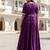 Wine zari weaving ethnic fit and flare weaving gown for women