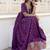 Wine zari weaving ethnic fit and flare weaving gown for women