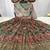 silk blend green v-neck kalamkari printed womens ethnic dress